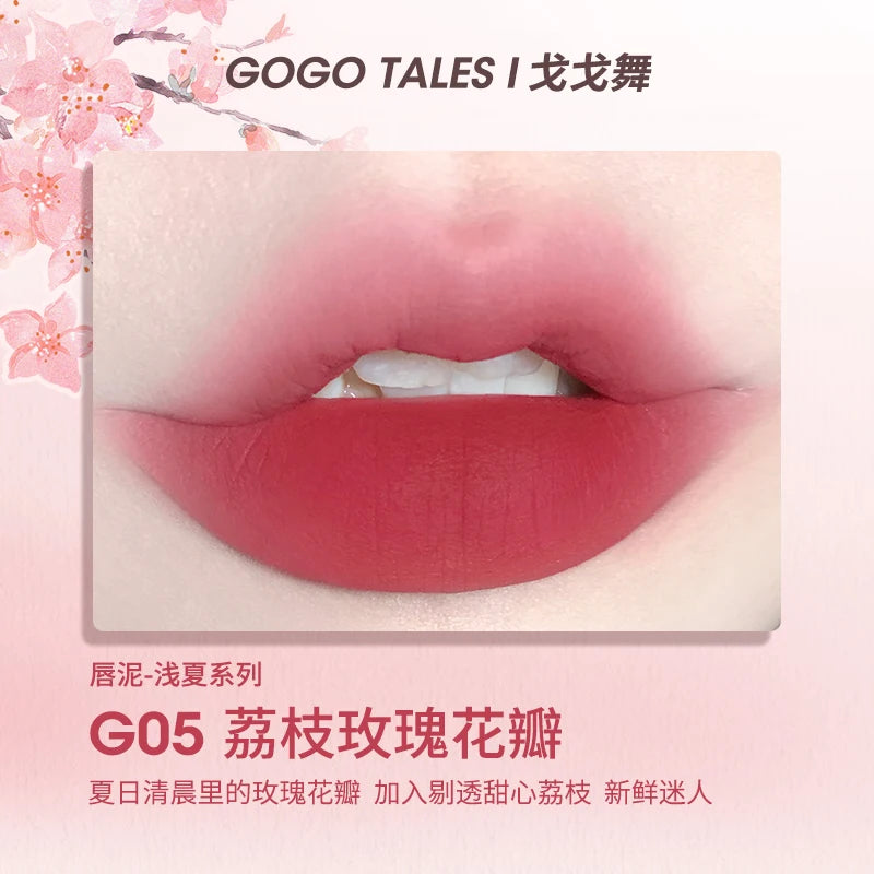 Gogotales Thin Mud Gauze Lip Gloss - Velvet Matte Finish 2.6g