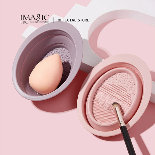 IMAGIC Silicone Makeup Brush Cleaner & Scrubber Box