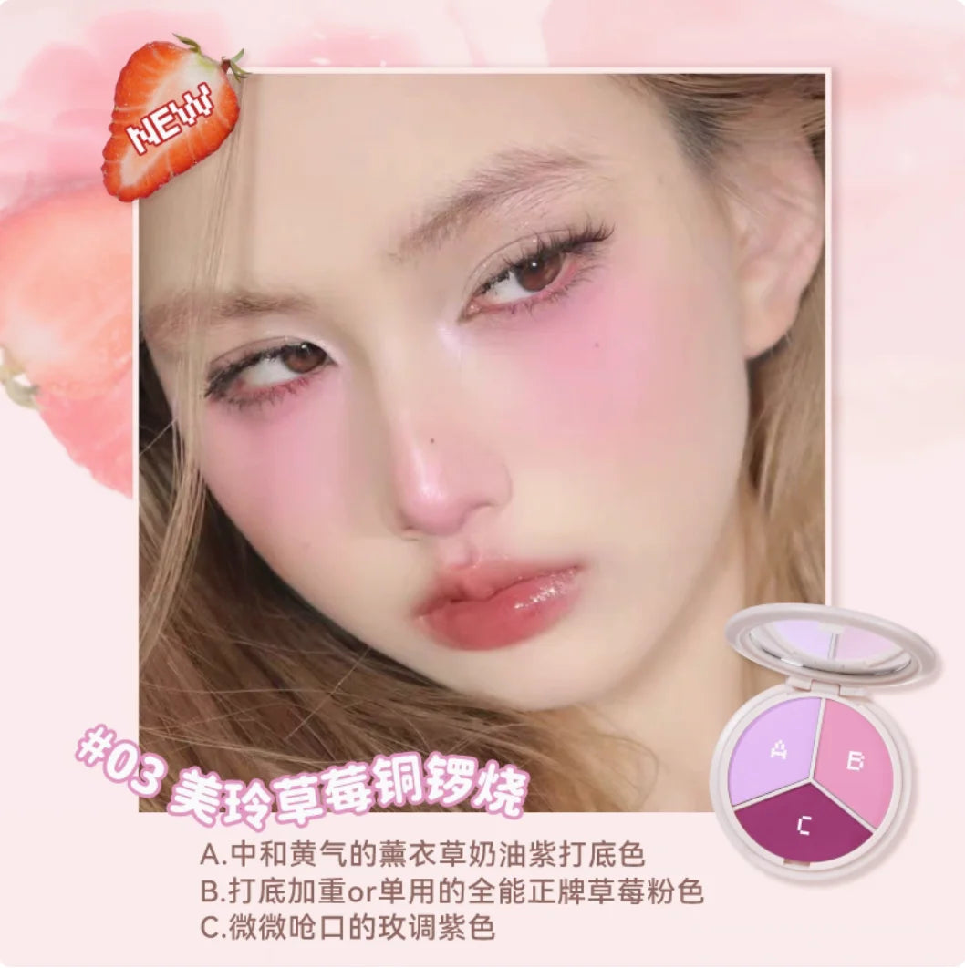 LEEMEMBER 3-Color Blush & Highlighter Palette