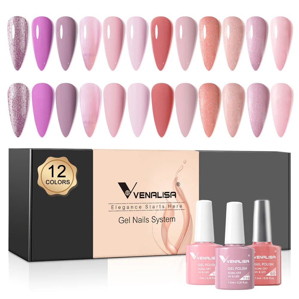 Venalisa Color Gel Semipermanente Kit – 6/12 Colori