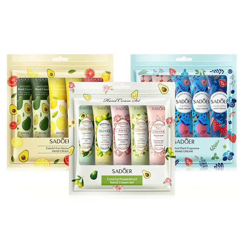 SADOER Fruit Plant Fragrance Hand Cream Set da 5 (3 varianti)