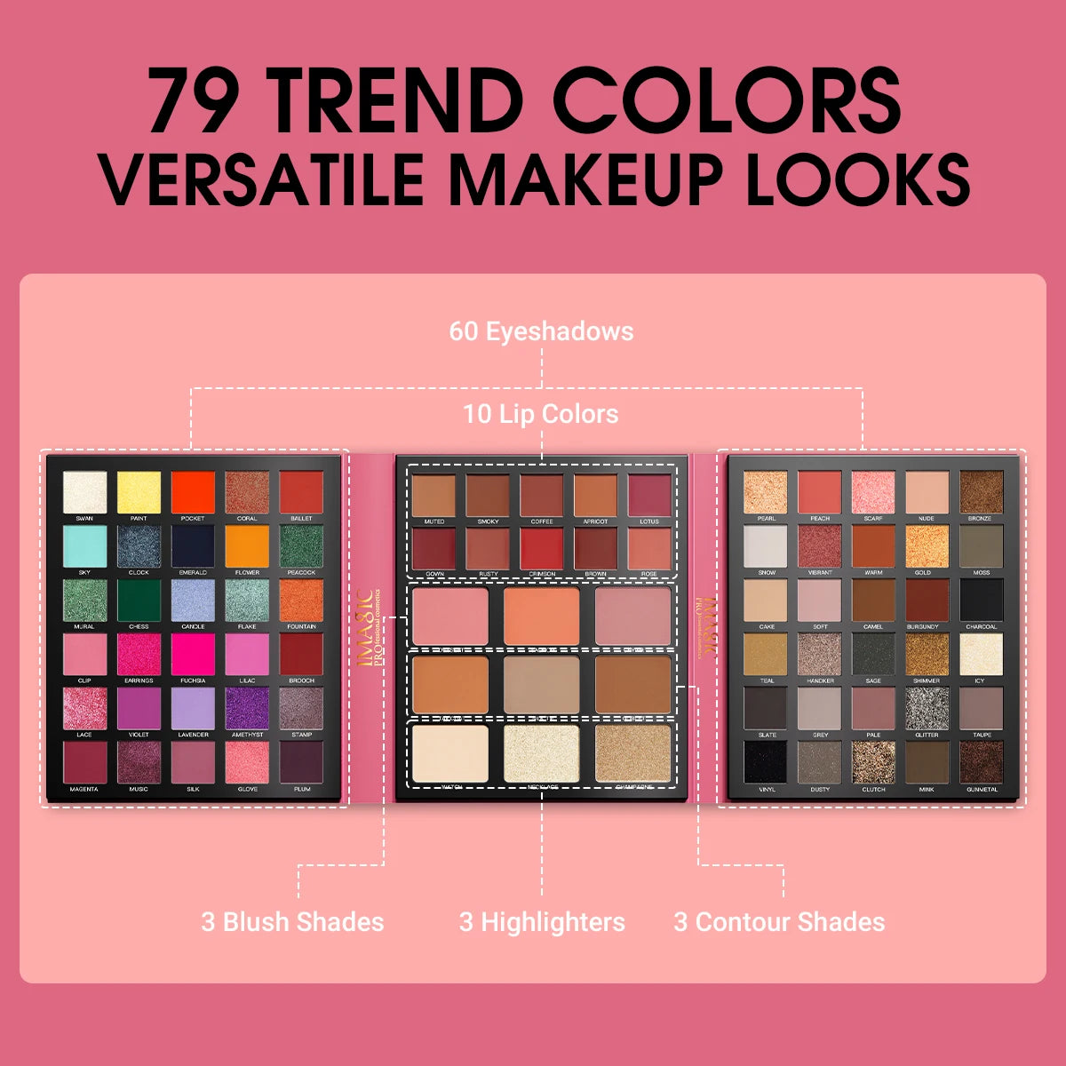IMAGIC 79-Color 5-in-1 Makeup Palette