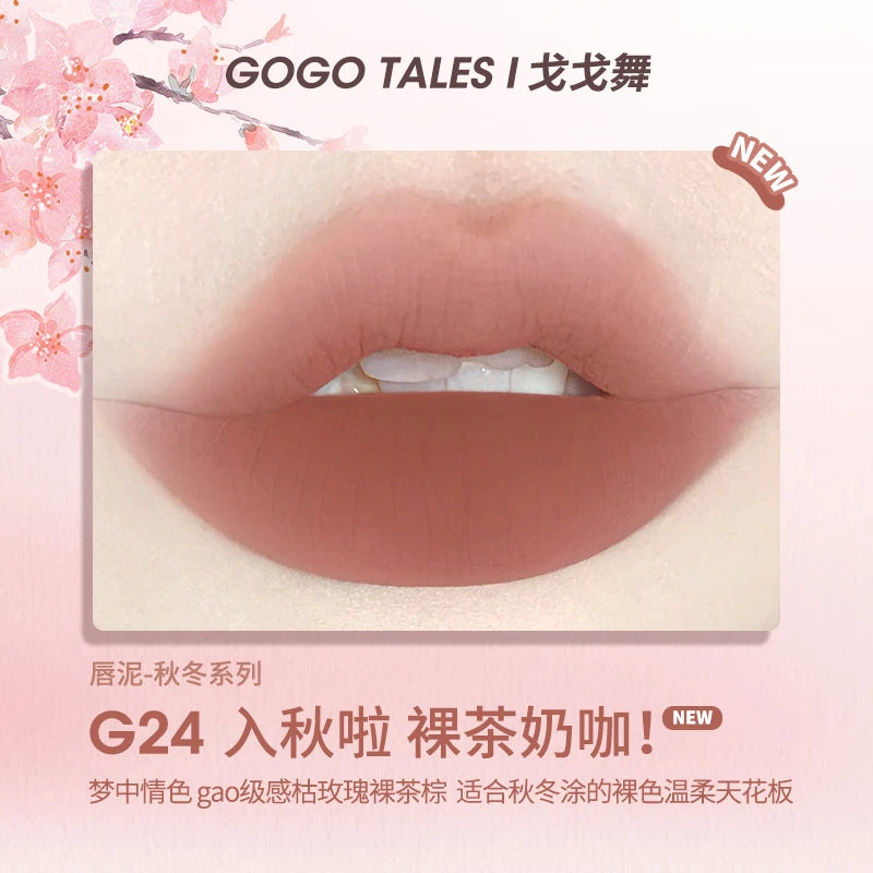 Gogotales Thin Mud Gauze Lip Gloss - Velvet Matte Finish 2.6g