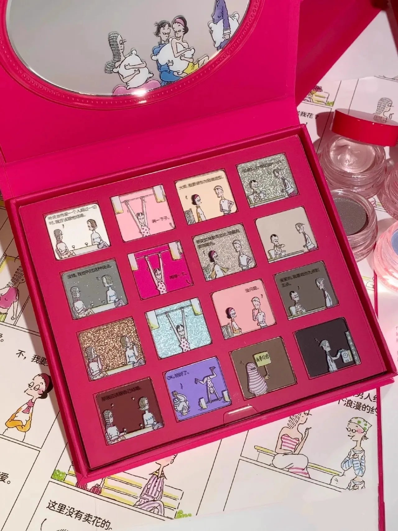 Joocyee Pink Powder Multi-Color Eyeshadow Palette – 16 Colori