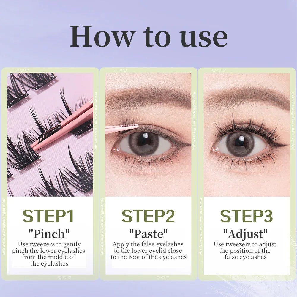 GECOMO Segmented C-Curl False Eyelashes – Four Types in One Box