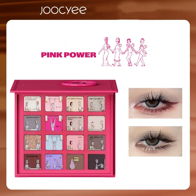 Joocyee Pink Powder Multi-Color Eyeshadow Palette – 16 Colori