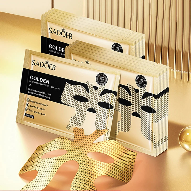 SADOER Peptide Golden Collagen Eye Mask – Maschere Contorno Occhi Idratanti e Anti-Rughe (10 pz)