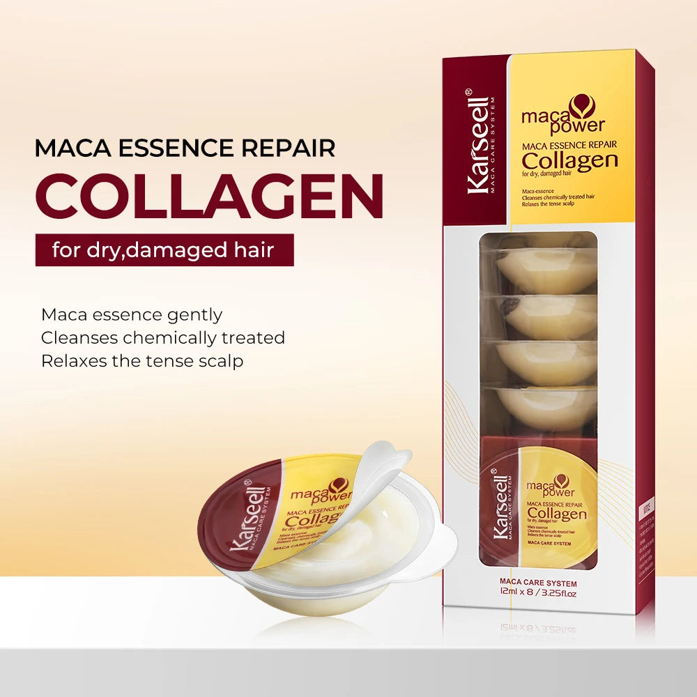 Karseell 8 Pack Collagen Hair Mask – Trattamento Rigenerante per Capelli Secchi e Danneggiati