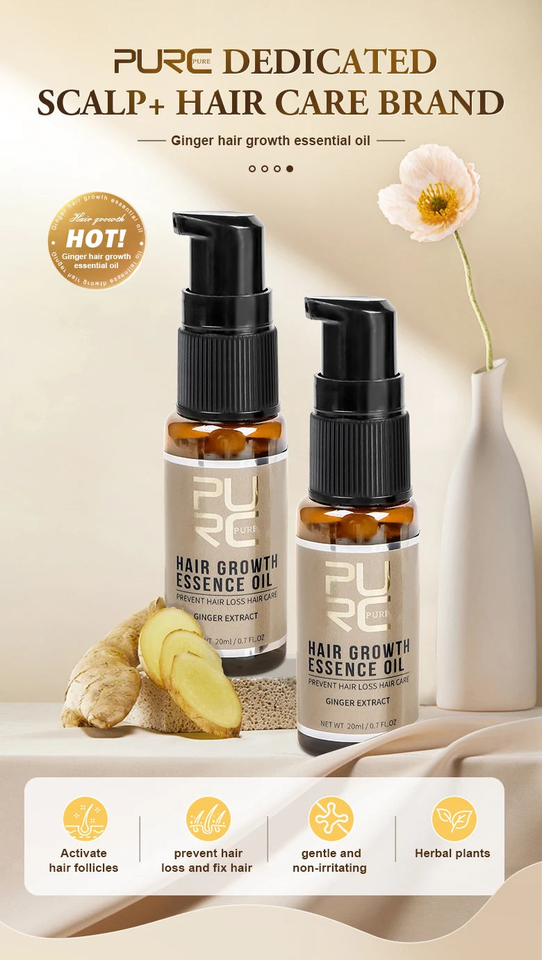 PURC Olio Anticaduta al Ginseng & Zenzero – Trattamento Cuoio Capelluto