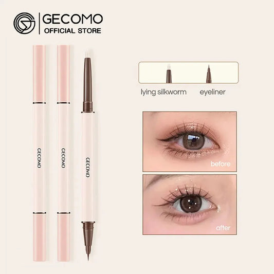 GECOMO Double-Ended Lying Silkworm Pencil – Eyeliner & Shimmer Eyeshadow