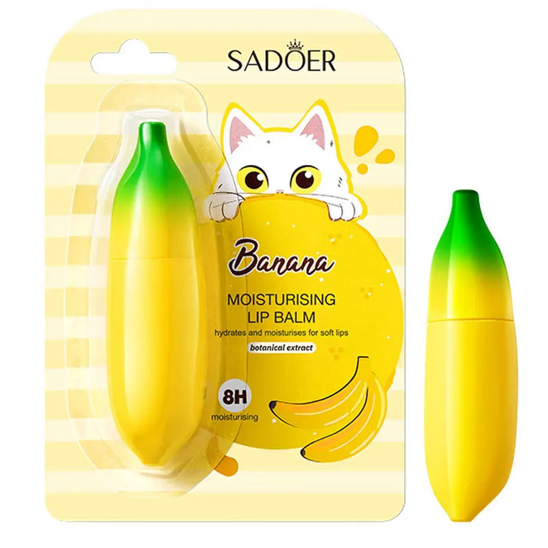 SADOER Banana Lip Balm – Trattamento Labbra Idratante a Lunga Durata