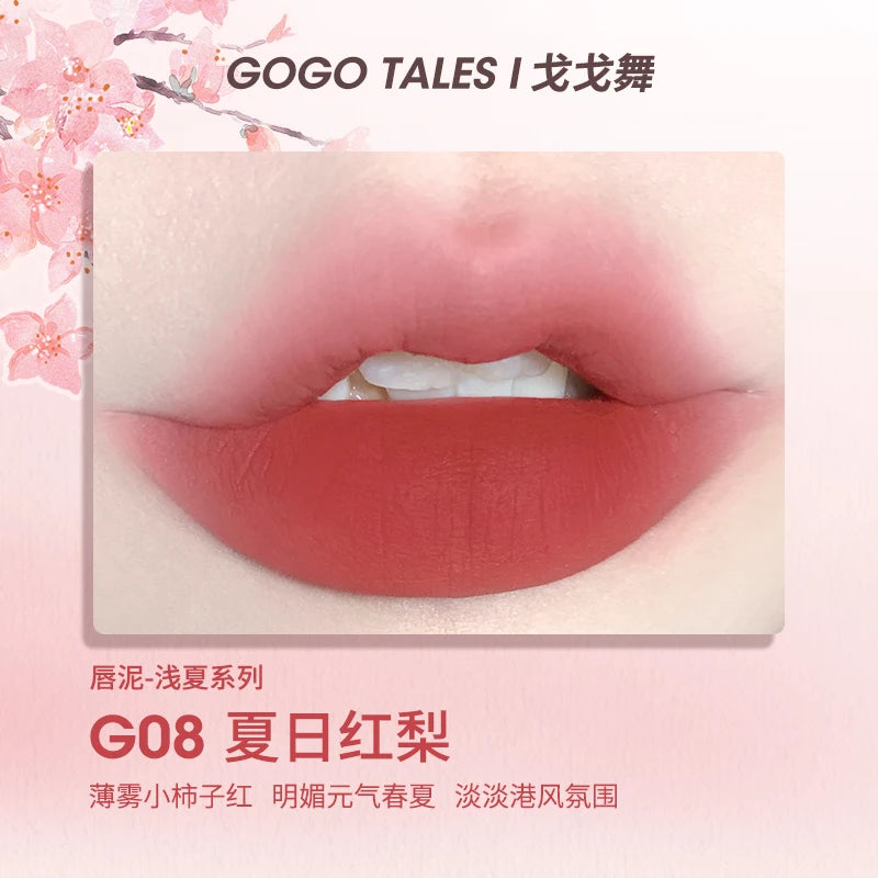 Gogotales Thin Mud Gauze Lip Gloss - Velvet Matte Finish 2.6g