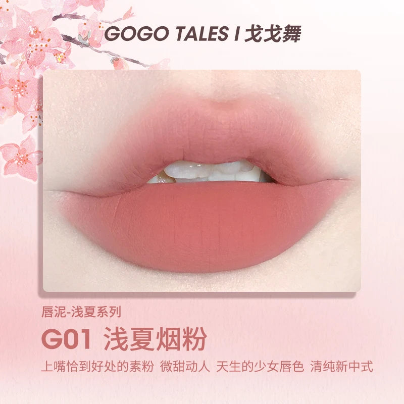 Gogotales Thin Mud Gauze Lip Gloss - Velvet Matte Finish 2.6g