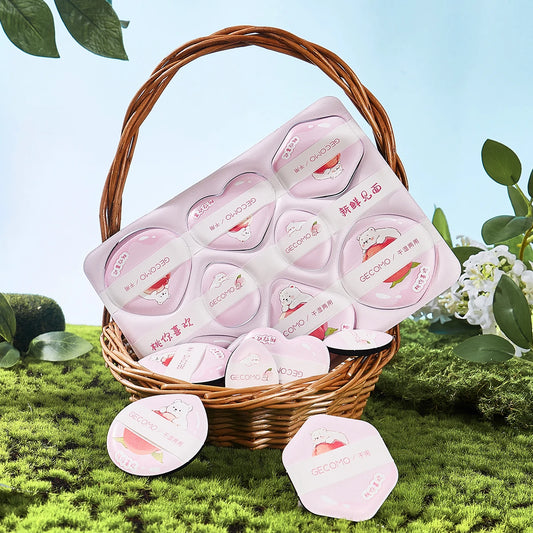 GECOMO 8-Piece Peach Powder Puff Series – Wet & Dry Dual Use (4 varianti)