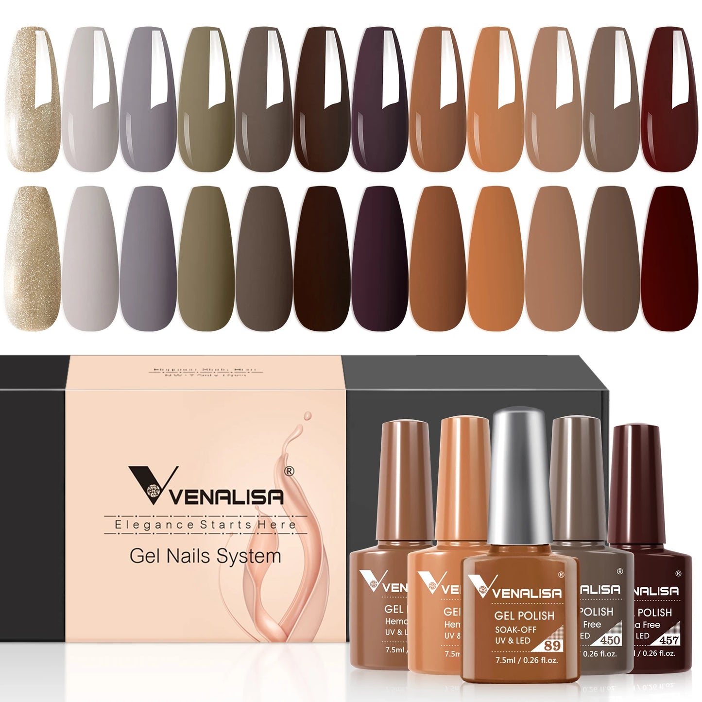 Venalisa Color Gel Semipermanente Kit – 6/12 Colori