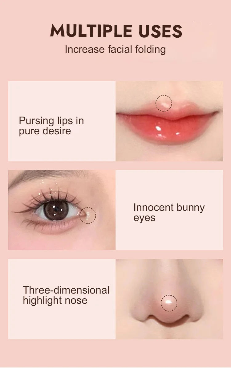 GECOMO Double-Ended Lying Silkworm Pencil – Eyeliner & Shimmer Eyeshadow