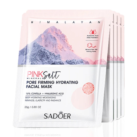 SADOER Pink Salt Face Mask – Maschera Viso Idratante & Anti-Age (5 pz)