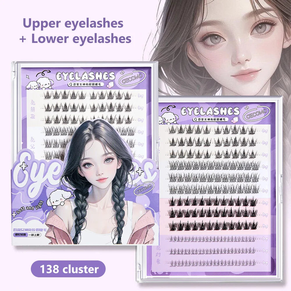 GECOMO Segmented C-Curl False Eyelashes – Four Types in One Box