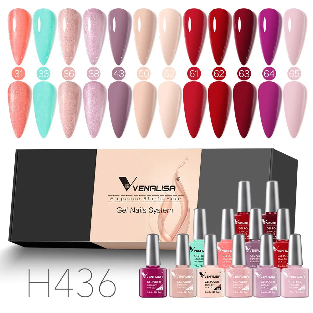 Venalisa Color Gel Semipermanente Kit – 6/12 Colori