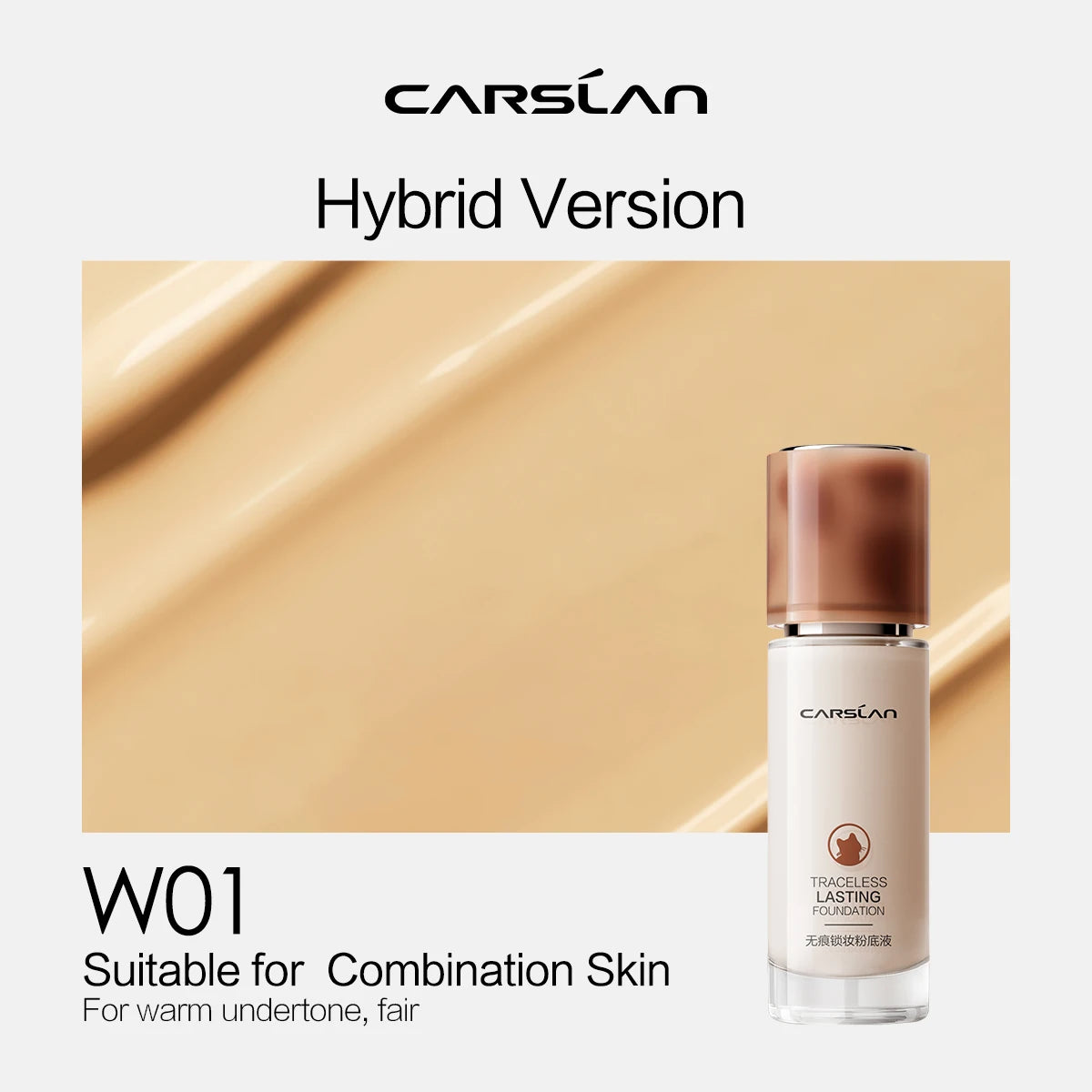 CARSLAN Long-Lasting Liquid Foundation – Full Coverage & Hydrating