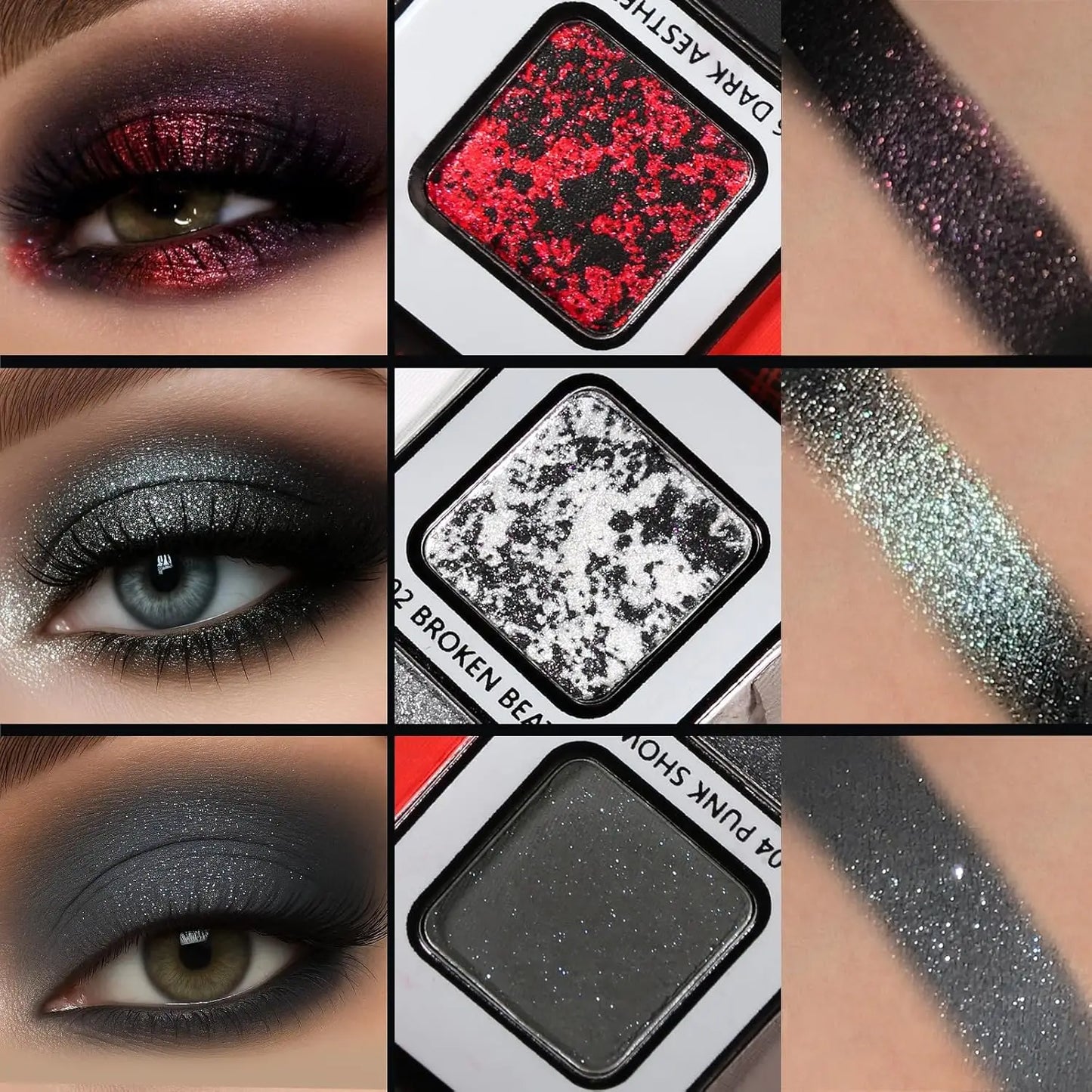 AFFLANO Post-Punk Show 12 Colors Black Eyeshadow Palette