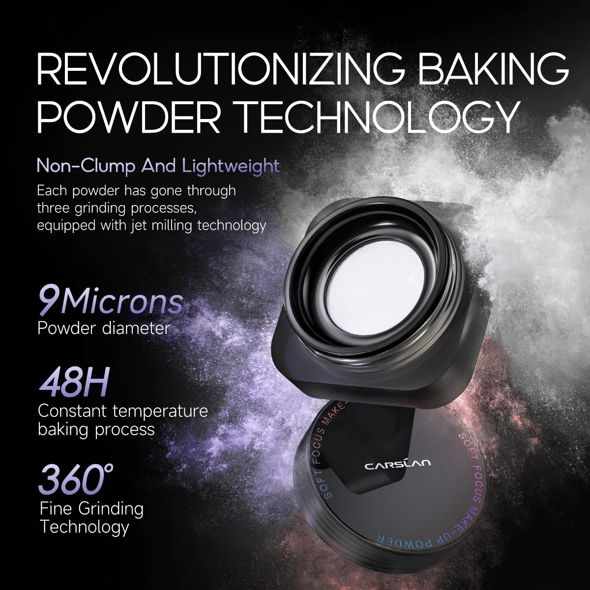 CARSLAN Black Magnetic Loose Powder – Cipria Lunga Tenuta