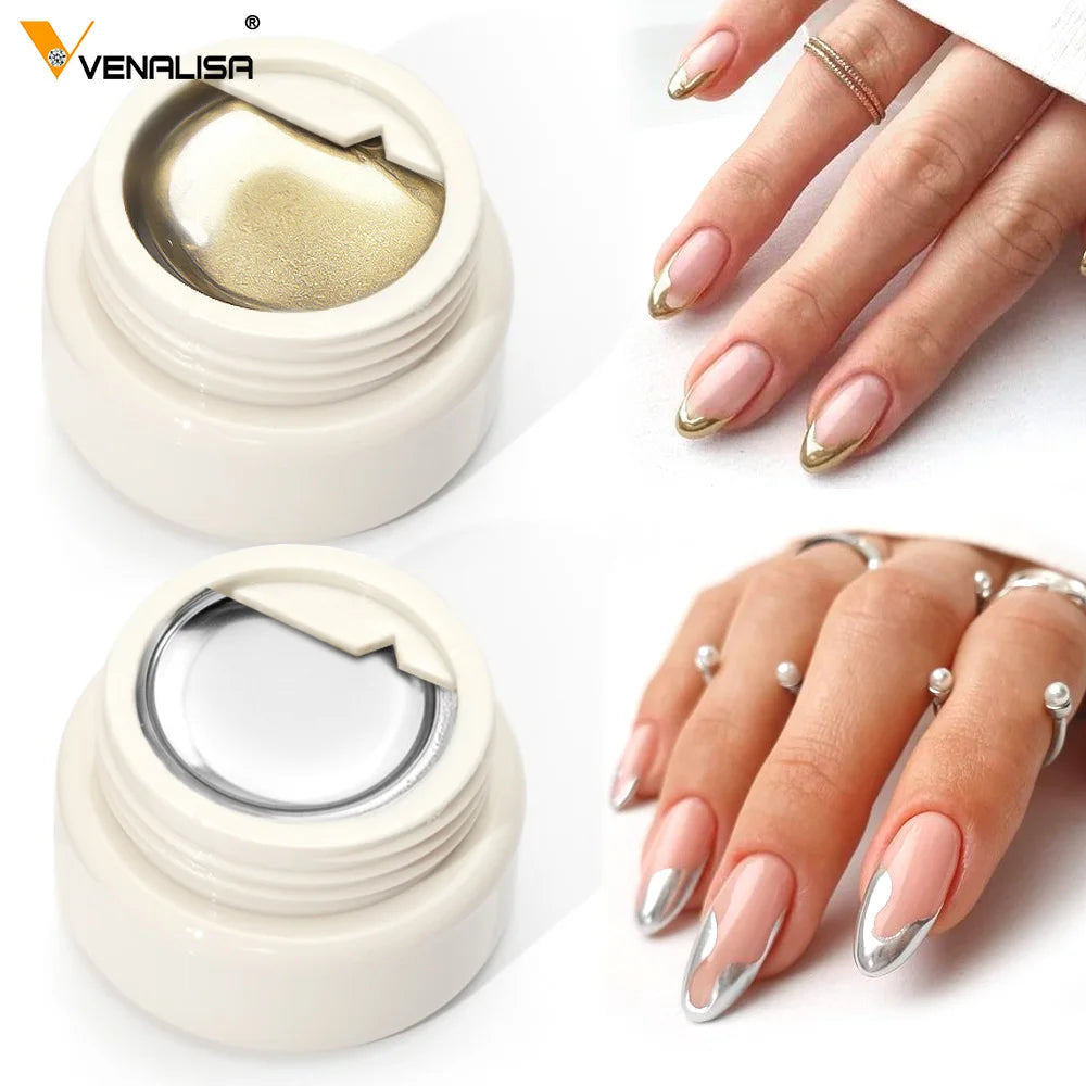Venalisa UV Metallic Gel 5ml – Effetto Specchio Argento e Oro