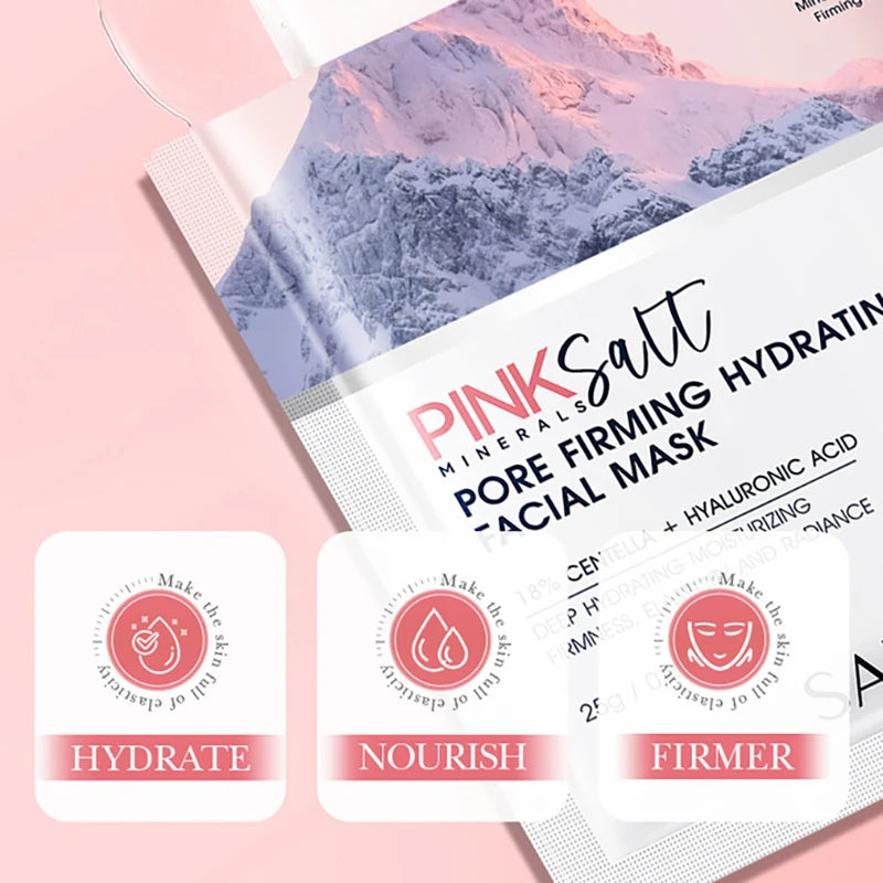 SADOER Pink Salt Face Mask – Maschera Viso Idratante & Anti-Age (5 pz)