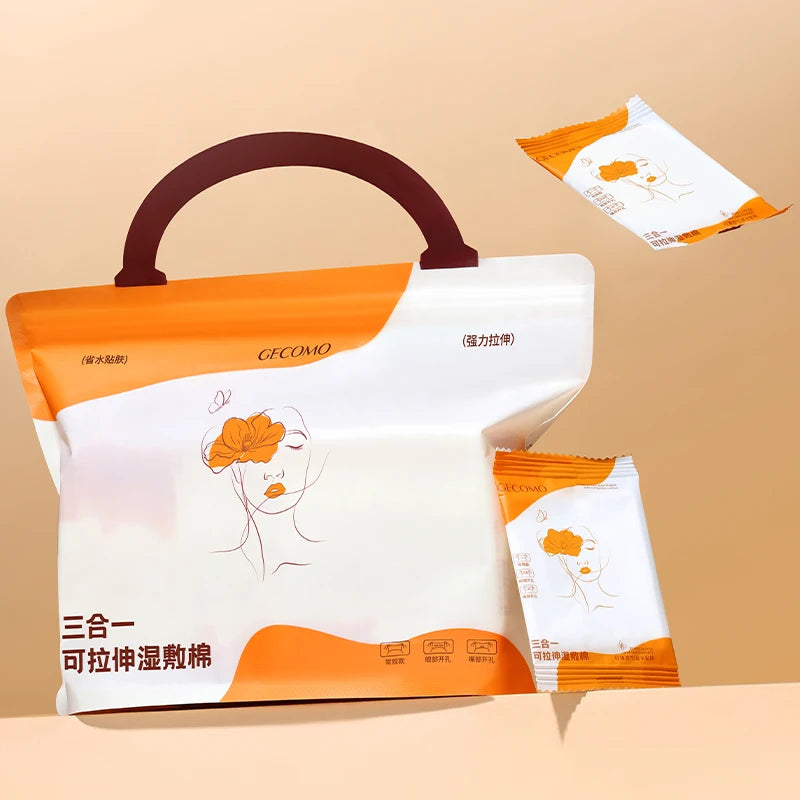 GECOMO 150-Piece Stretchable Wet Compress Cotton Pads