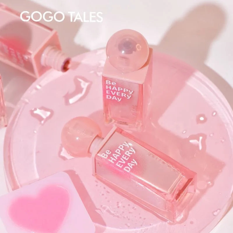 Gogotales Small Pink Ball Water Gloss Mirror Lip Glaze 3.8g