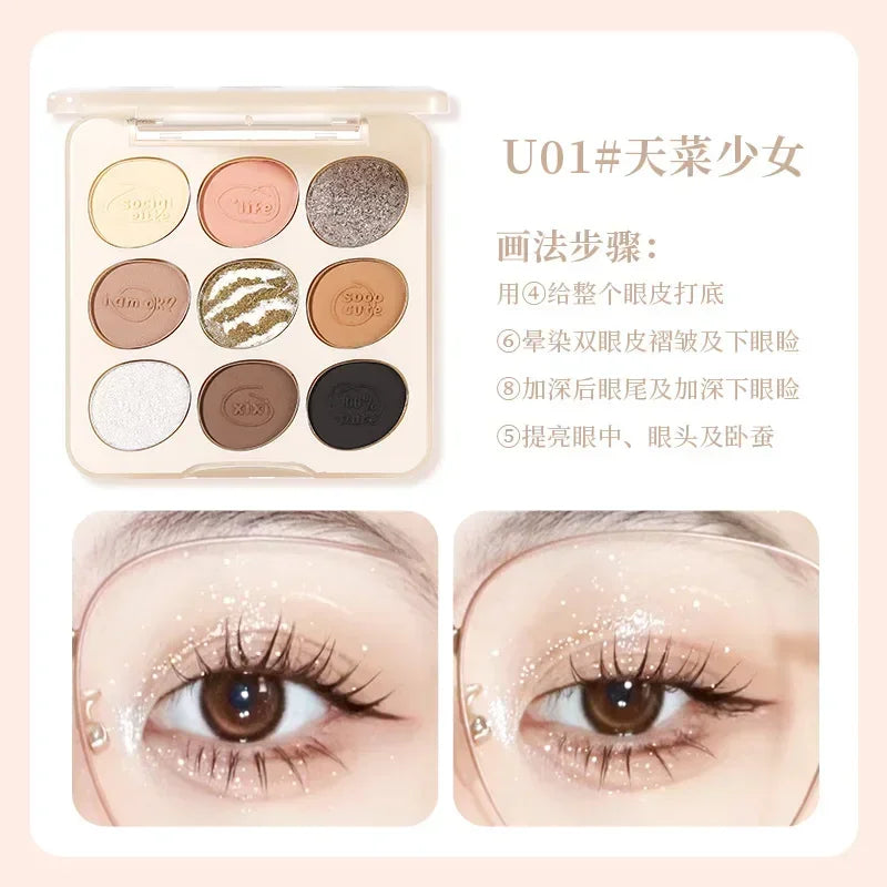 Xixi Graffiti Diary Nine-Color Eye Shadow Palette (3 varianti)