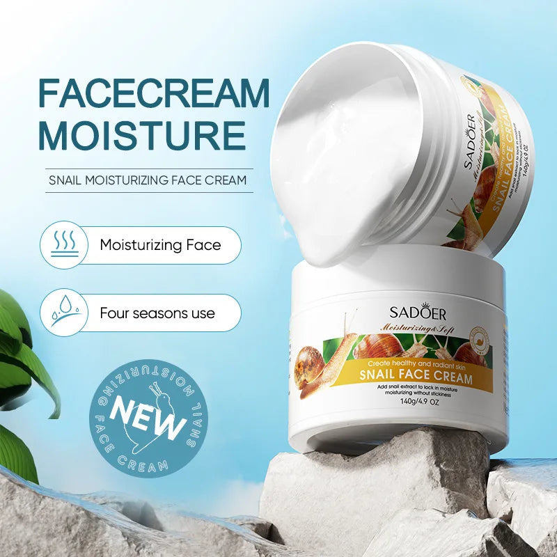 SADOER Plant Face Cream Collection – Bava di Lumaca, Carota, Aloe & Avocado