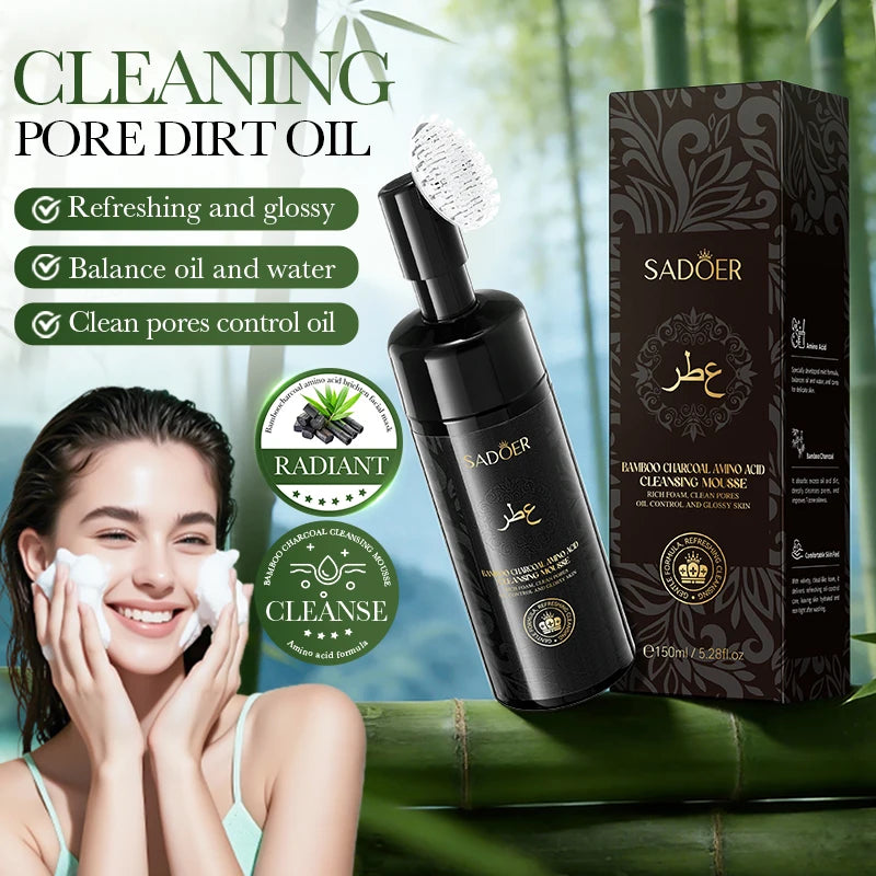 SADOER Facial Cleanser – Bamboo Charcoal / Vitamin C / Camellia / Rose