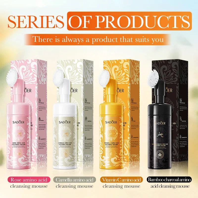 SADOER Facial Cleanser – Bamboo Charcoal / Vitamin C / Camellia / Rose