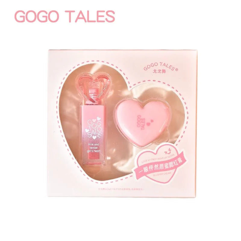 Gogotales Love at First Sight Lip Gloss Blush Cream Set
