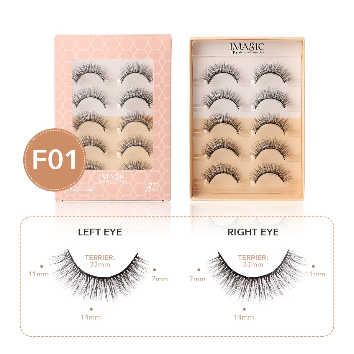 IMAGIC 3D Faux Mink Lashes – 5 Paia