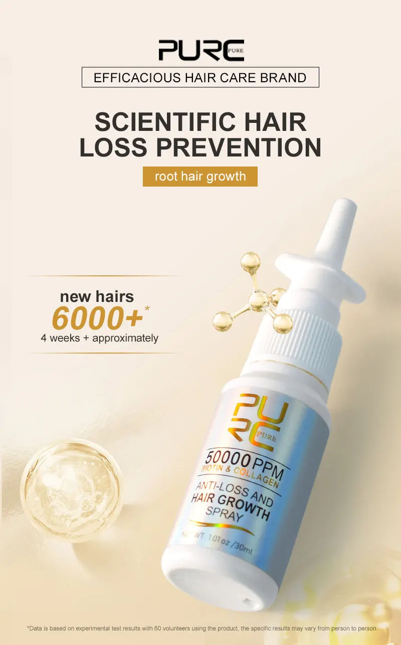 PURC Spray Capillare Biotina & Collagene – Anti-Caduta e Crescita Capelli