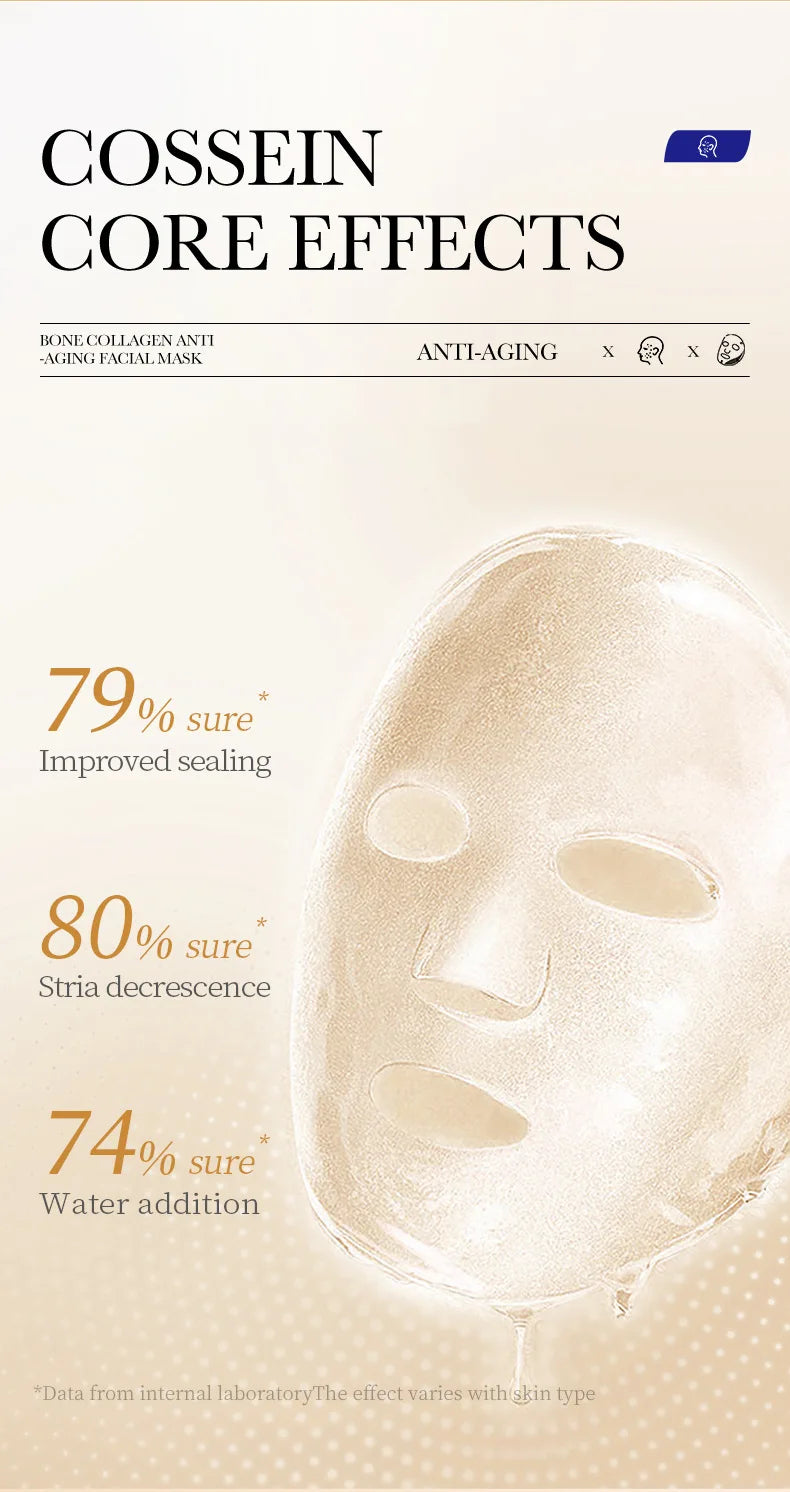 SADOER Collagen Anti-Aging Face Mask – Maschera Viso Idratante e Illuminante (10 pz)