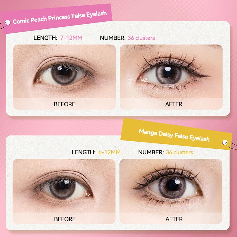 GECOMO Manga-Style Glue-Free False Eyelashes