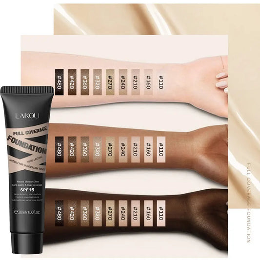 LAIKOU Full Coverage Liquid Foundation – Concealer & Brighten