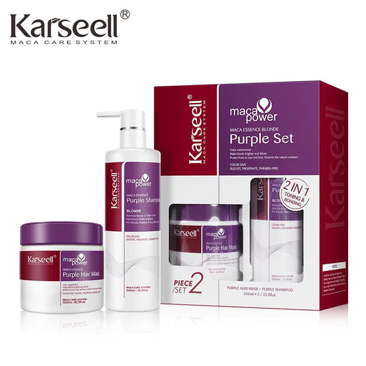 Karseell Purple Shampoo + Purple Hair Mask – Set Correttivo Viola Anti-Giallo