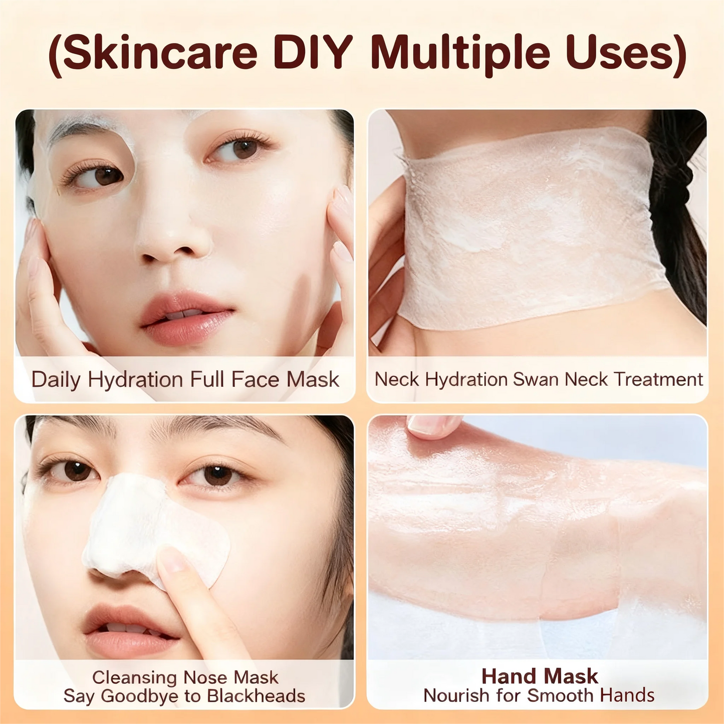 GECOMO 150-Piece Stretchable Wet Compress Cotton Pads