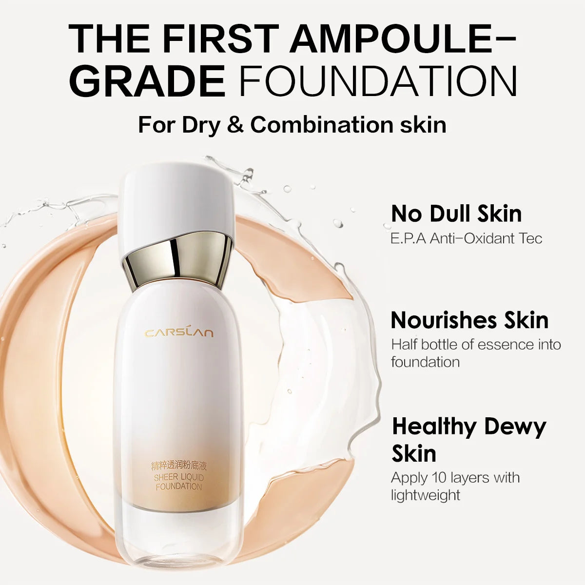 CARSLAN Sheer Liquid Foundation – Fondotinta Liquido Idratante e Illuminante