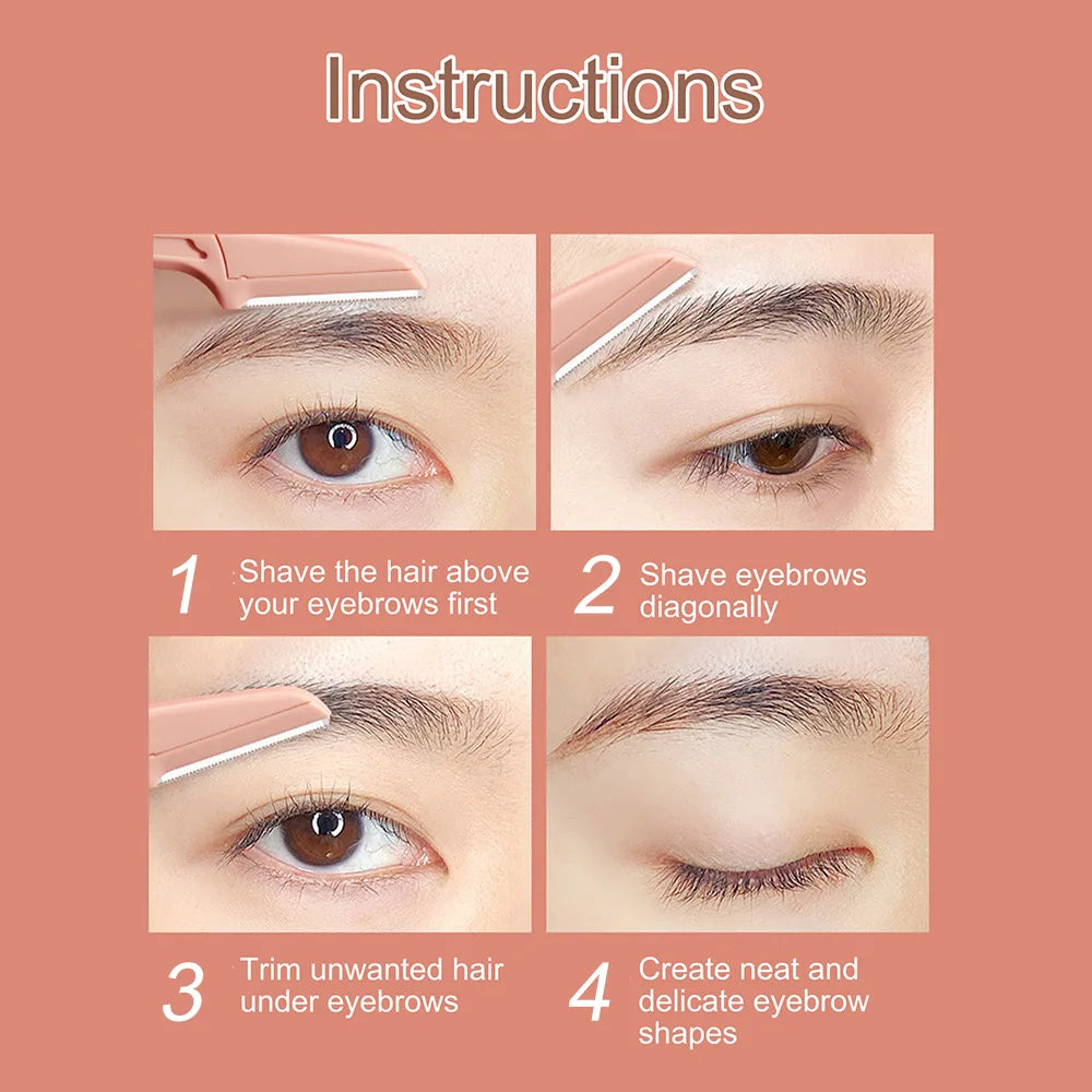 GECOMO 3-Piece Mixed Color Foldable Eyebrow Trimmer Set