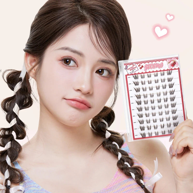 GECOMO Little Cherry Glue-Free False Eyelashes – Brown