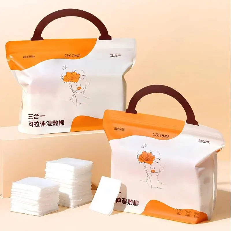 GECOMO 150-Piece Stretchable Wet Compress Cotton Pads