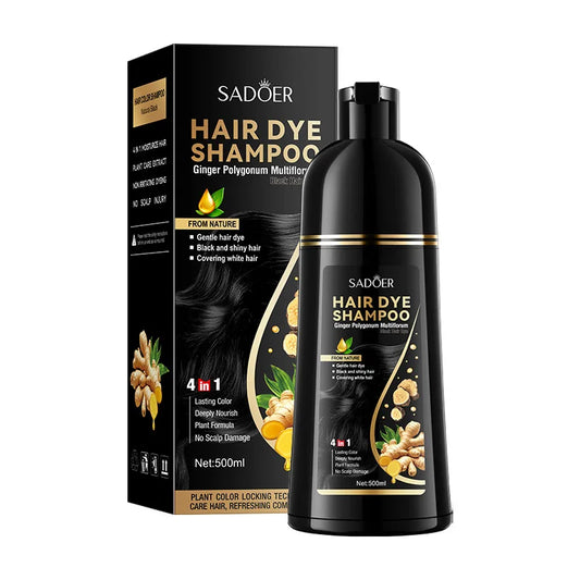 SADOER Ginger & Ginseng Hair Dye Shampoo – Colore Naturale Coprente
