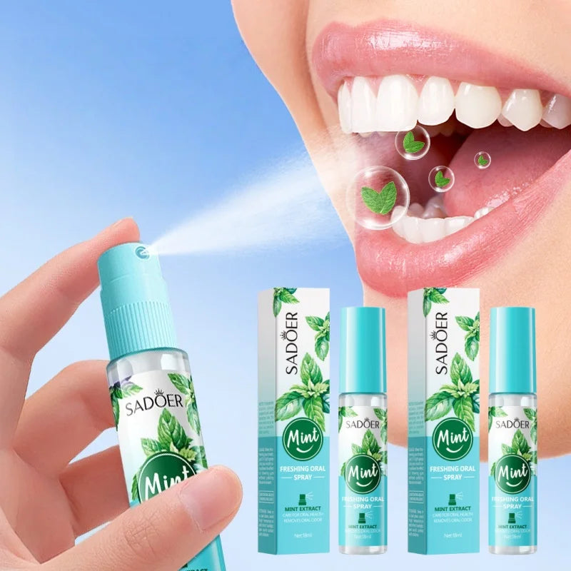 SADOER Spray Rinfrescante per l’Alito alla Menta (3/5 Pezzi)