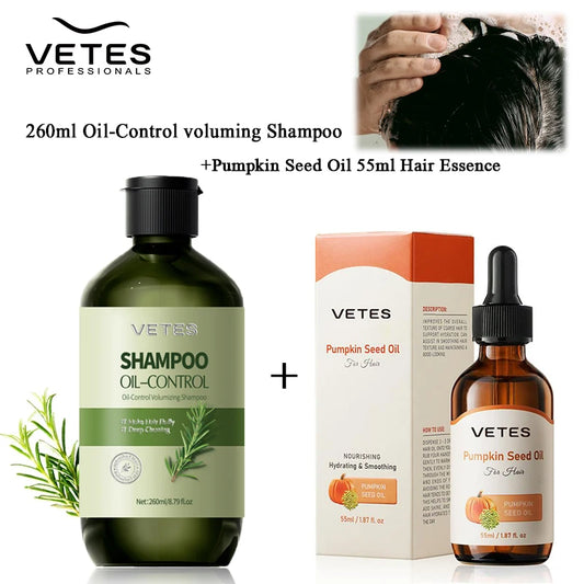 VETES Hair Repair & Balance Set – Shampoo (260ml) + Pumpkin Essence (55ml)