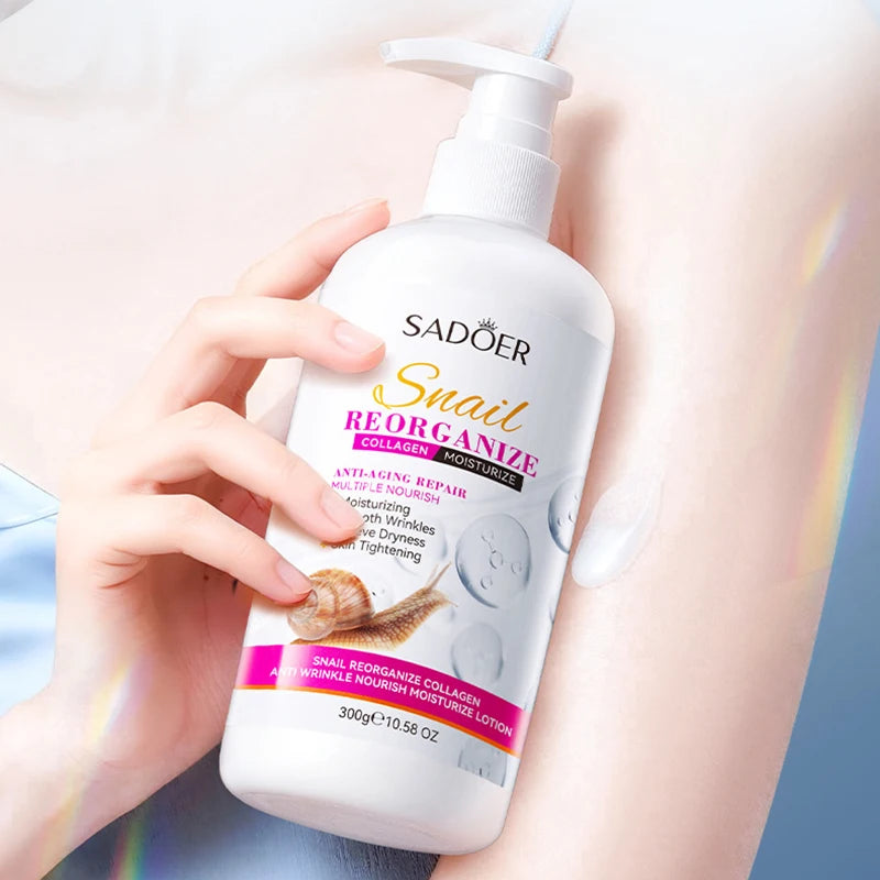 SADOER Snail Collagen Body Lotion – Crema Corpo Idratante e Anti-Age (300g)